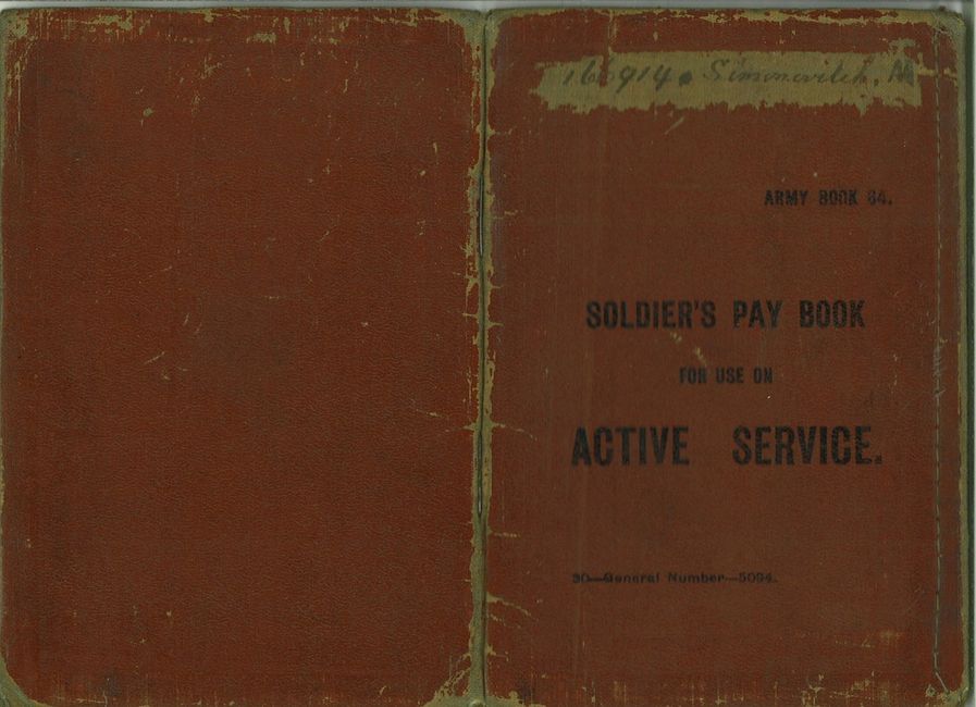 Soldier's Pay Book on Active Service