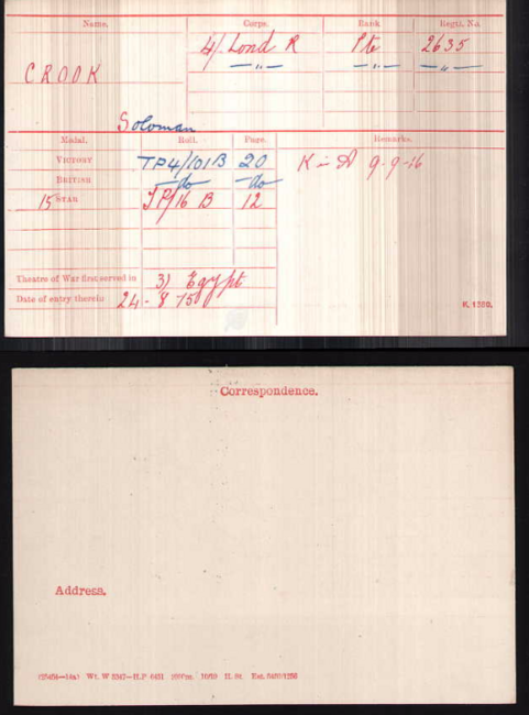 Medal card