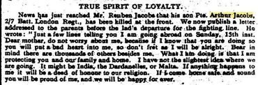 Jewish Chronicle Letter (transcribed)