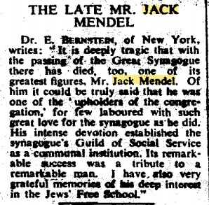 Obituary from The Jewish Chronicle