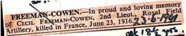 Newspaper index card