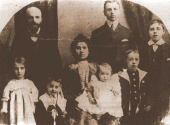 Family photo. Hyman is bottom, second left