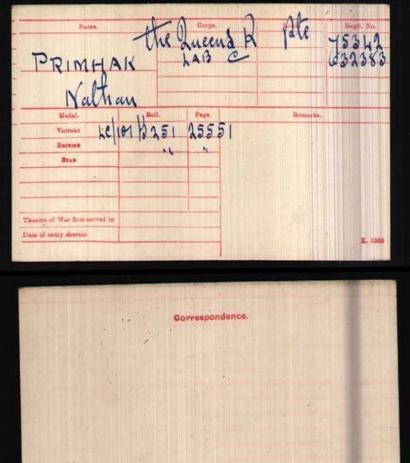 Medal card