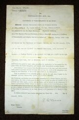 Naturalisation Certificate 1912