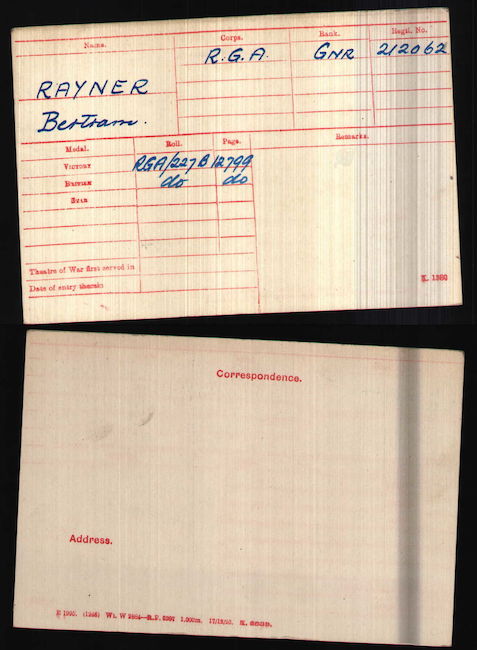 Medal index card