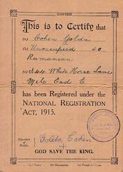 Golda's Registration card inside