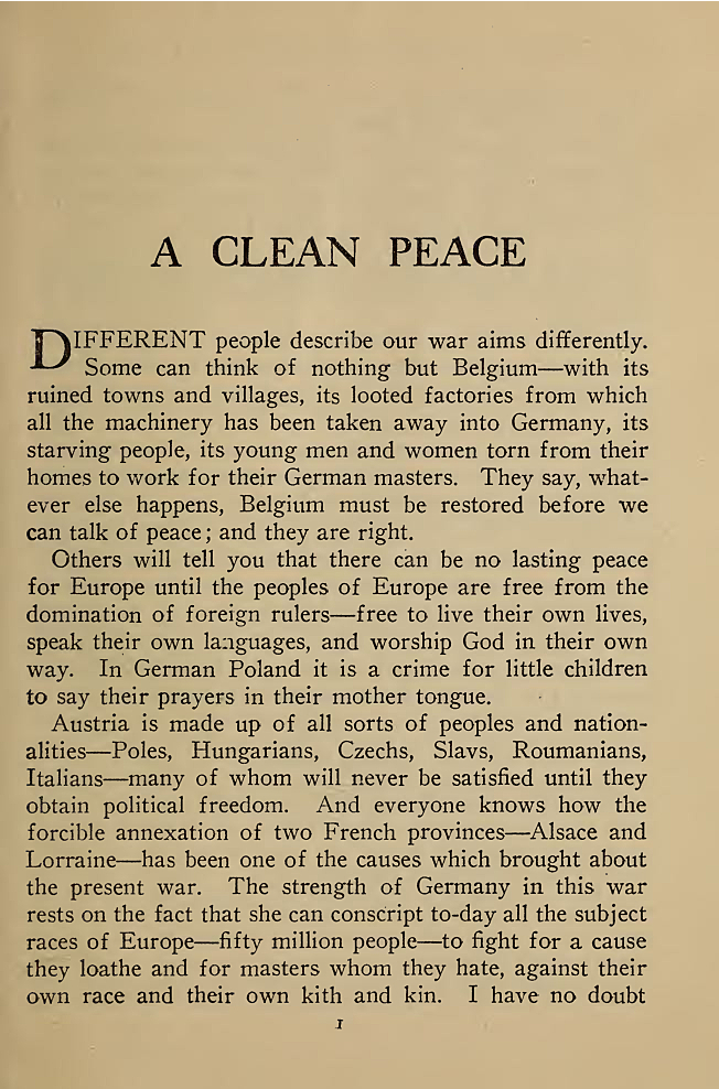 The War Aims of British Labour. 1918. Courtesy of University of Toronto