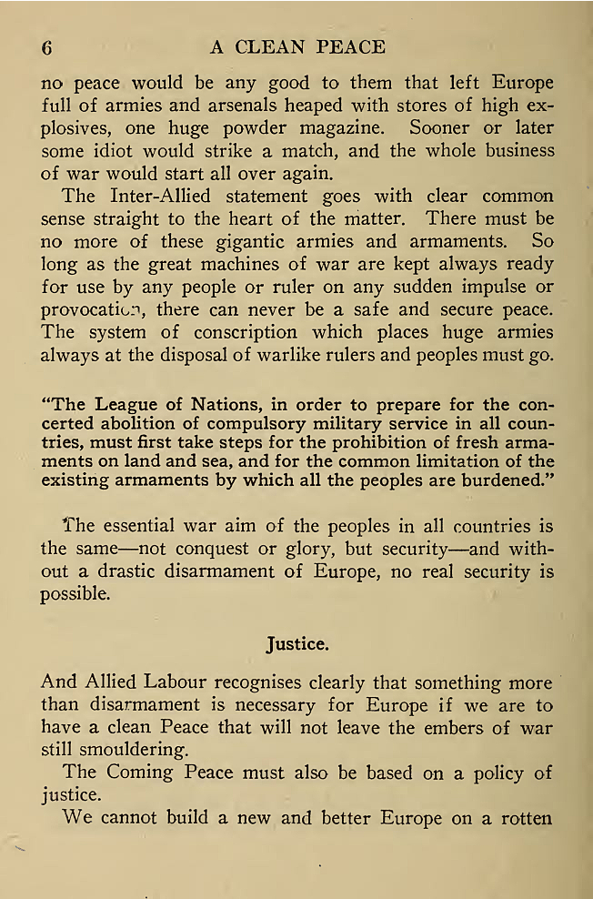 The War Aims of British Labour. 1918. Courtesy of University of Toronto