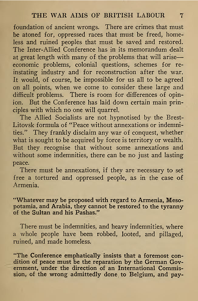 The War Aims of British Labour. 1918. Courtesy of University of Toronto