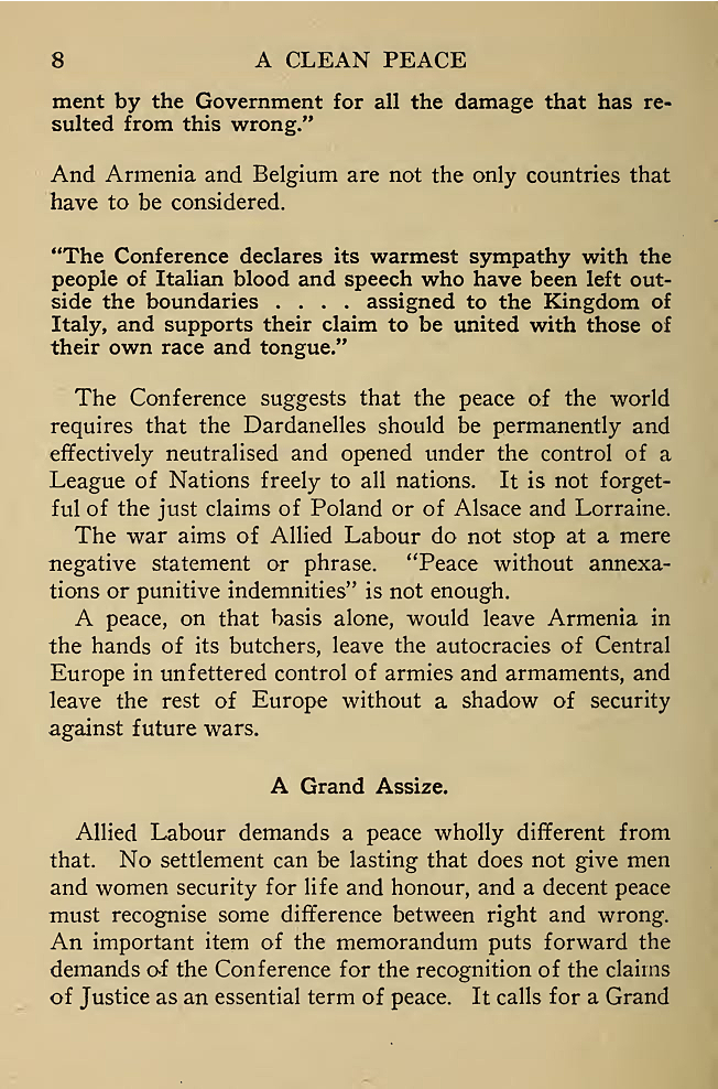 The War Aims of British Labour. 1918. Courtesy of University of Toronto