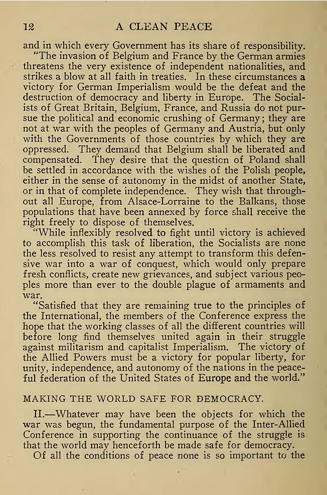 The War Aims of British Labour. 1918. Courtesy of University of Toronto