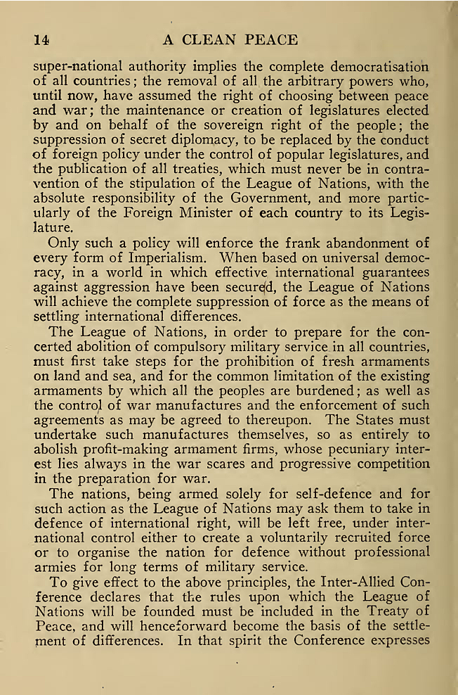 The War Aims of British Labour. 1918. Courtesy of University of Toronto