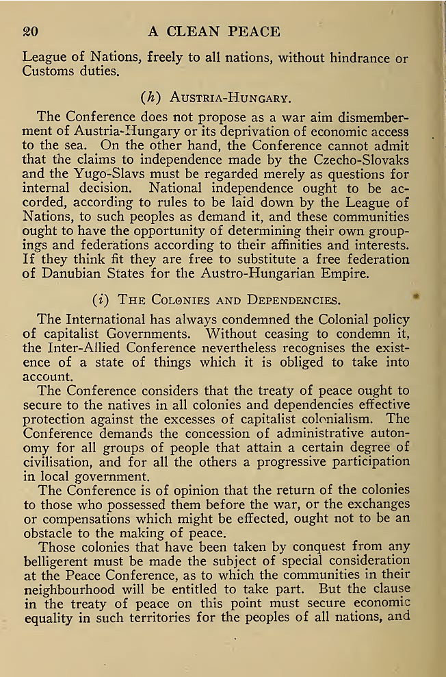 The War Aims of British Labour. 1918. Courtesy of University of Toronto