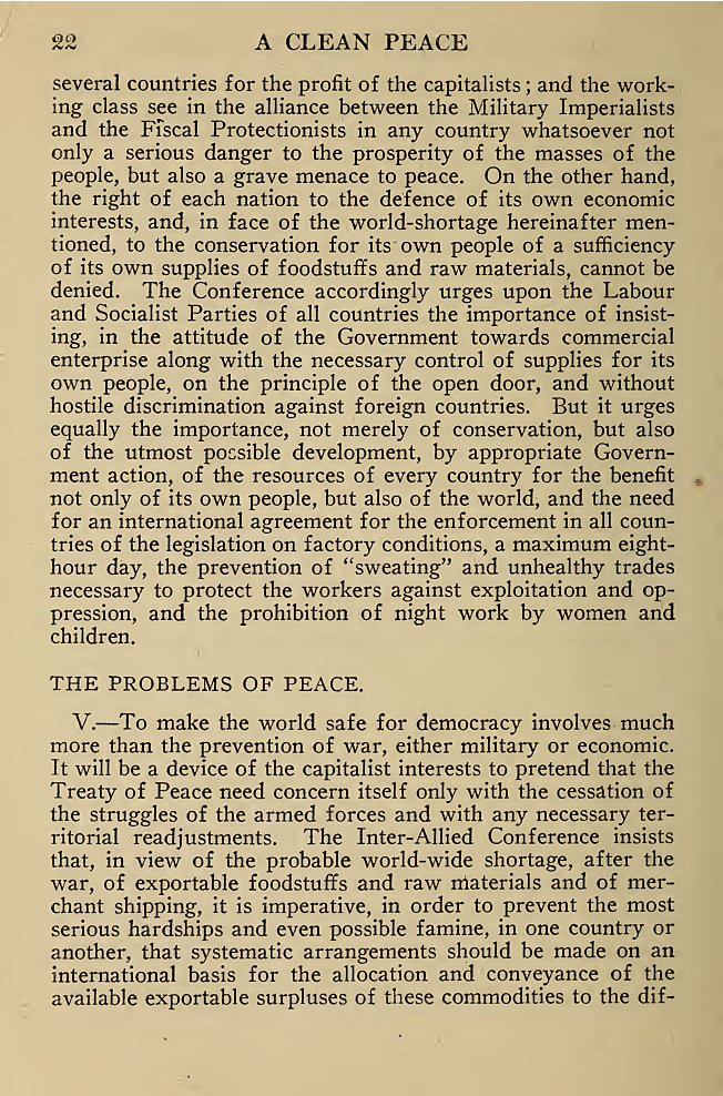 The War Aims of British Labour. 1918. Courtesy of University of Toronto