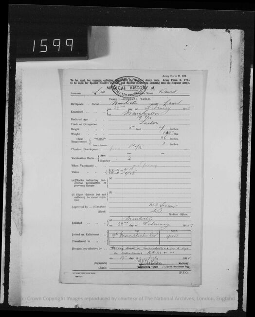 Medical History continued 17th Btn 