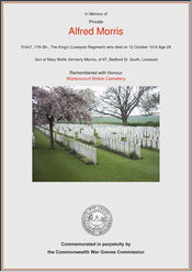 CWGC commemorative certificate