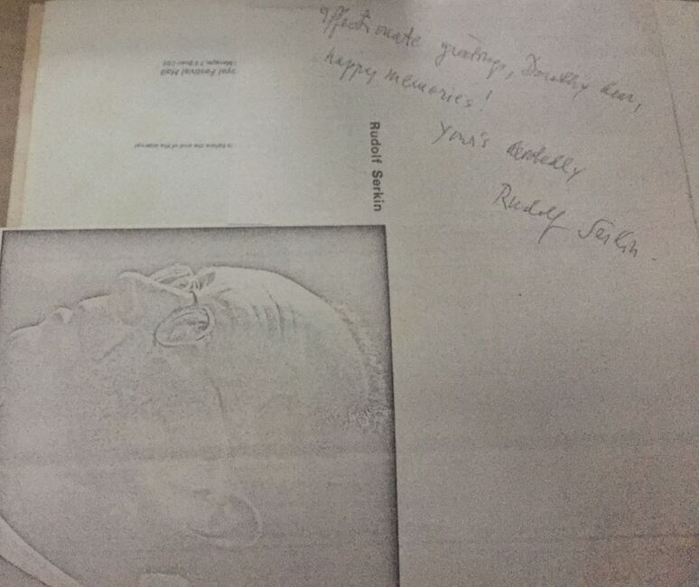 Letter to Dorothea from Pianist Rudolph Serkan