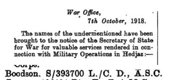 London Gazette October 1918
