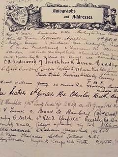Autographs of fellow cadets, from officer training 1917.