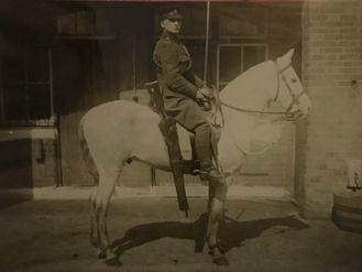 Ben on horseback - originally trained in the cavalry unit then converted to the infantry with the Royal Wiltshire Regiment
