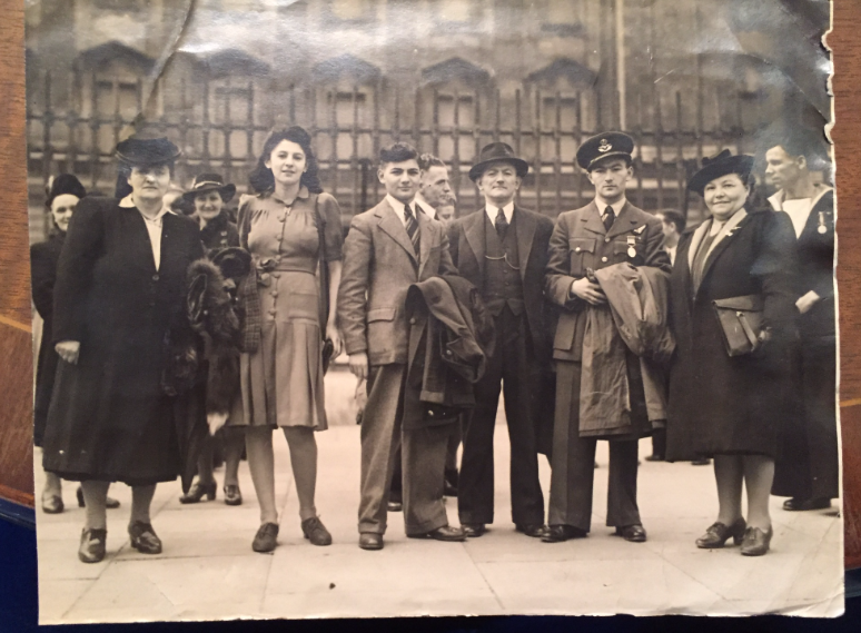 Henry's son Jack receiving the DFM at Buckingham Palace for his actions in the Second World War Airforce 