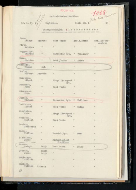 German POW records - International Red Cross