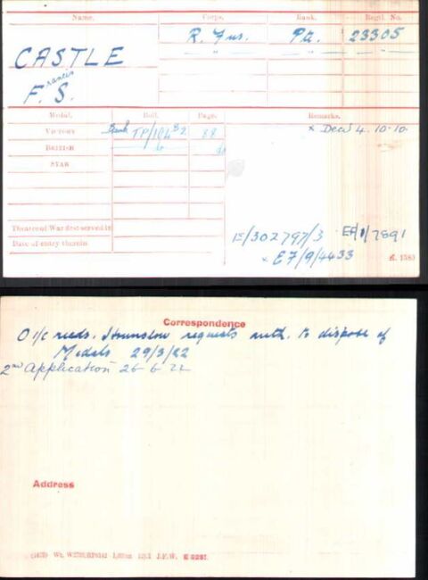Medal card
