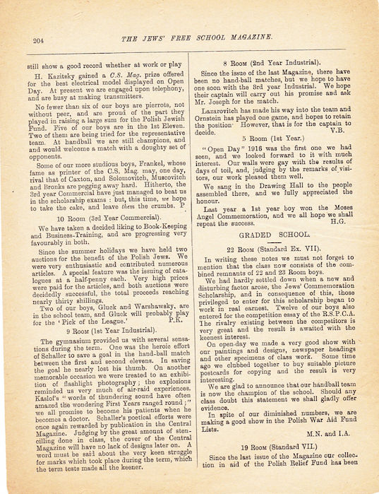 The Jews Free School Magazine, March 1917. Vol 3 Nº 22. Reproduced by kind permission of the Trustees of JFS,  © 2017