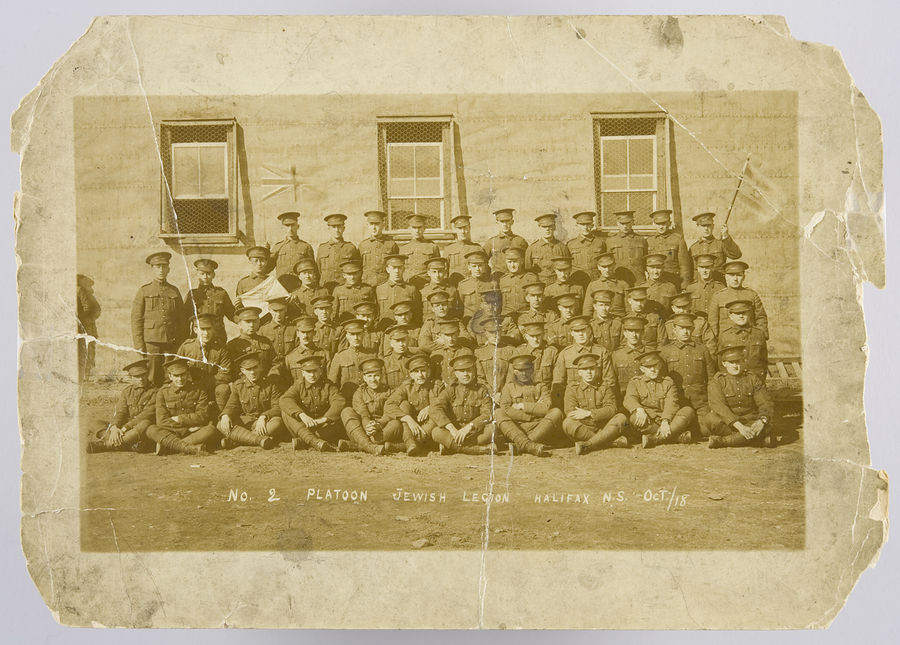 Photograph of No: 2 Platoon Jewish Legion.  October 1918.  Halifax Nova Scotia, Canada. ©Jewish Museum London/Jewish Military Museum