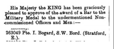 Military Medal, London Gazette 1918