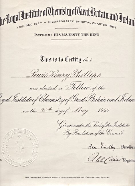 Fellow of the Royal Institute of Chemistry of Great Britain and Ireland