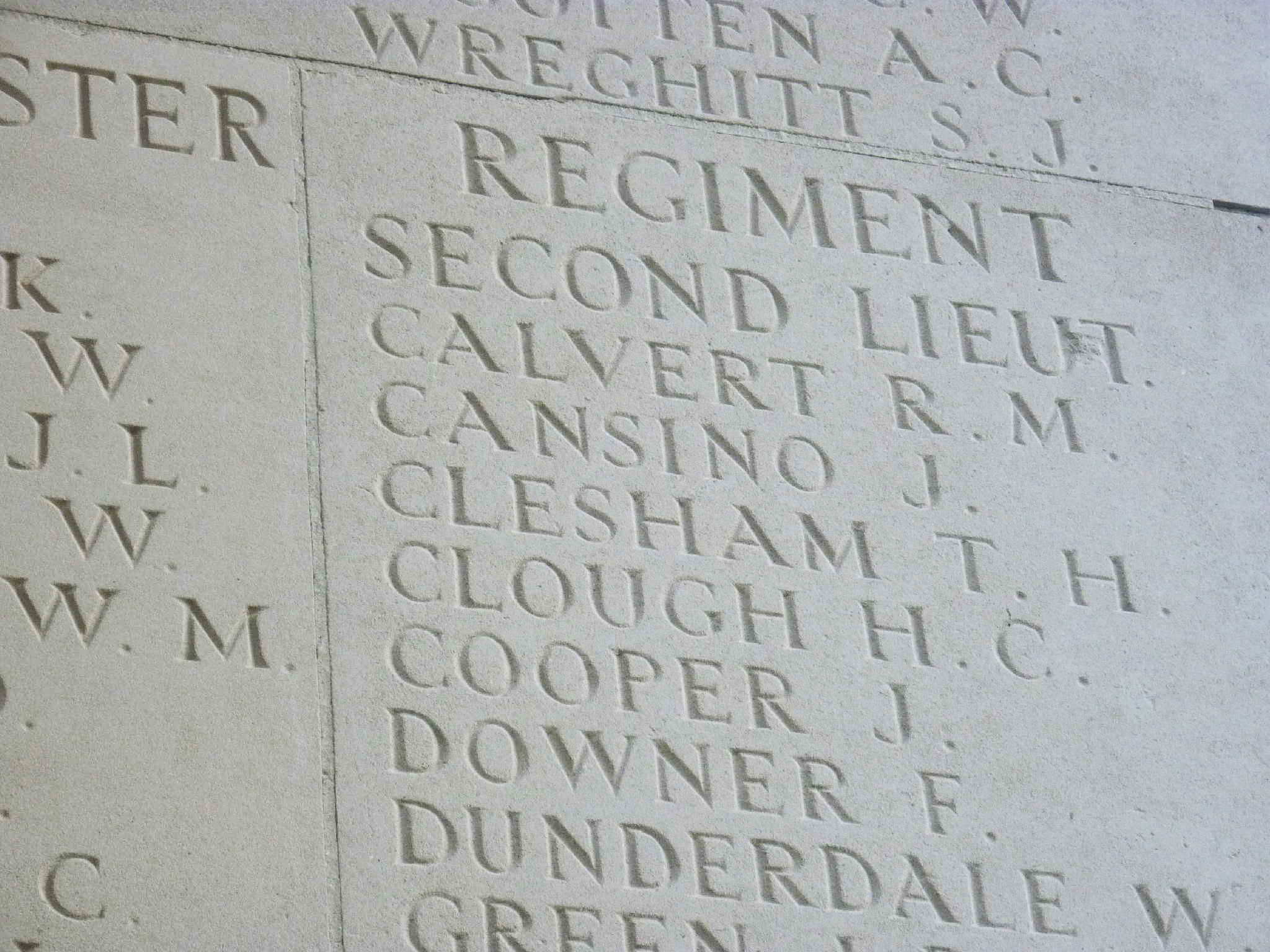 Cansino Inscription on the Thiepval Memorial 