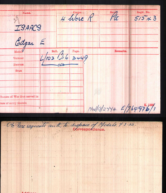 Medal card