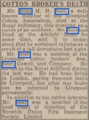 Liverpool Echo article about Rene's death, 1941