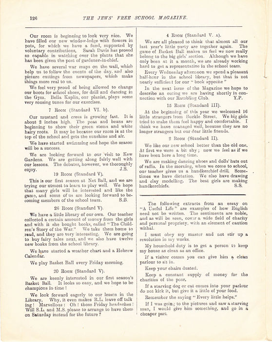 The Jews Free School Magazine, July 1915. Vol 2 Nº17. Reproduced by kind permission of the Trustees of JFS,  © 2017