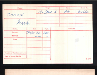 Medal card