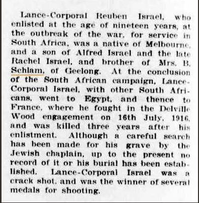 Victorian Jewish Herald, 12th July 1918