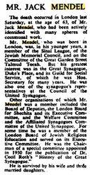 Obituary from The Jewish Chronicle