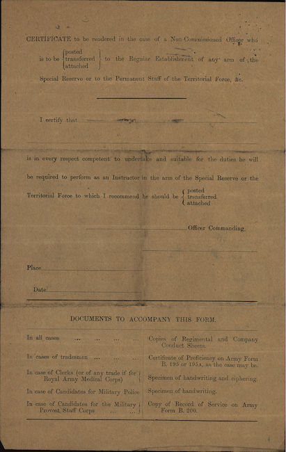 Jack's papers from the Canadian Army 