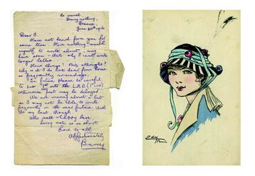 'As usual',last letter and postcard sent home by Rifleman Barney Griew, Somme Valley, 30th June 1916