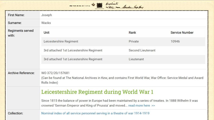 Military Record