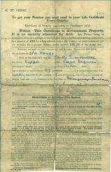 Pension Certificate Front