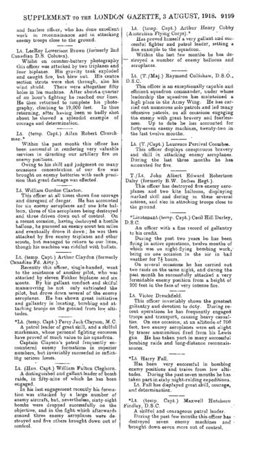 London Gazette announcement of DFC