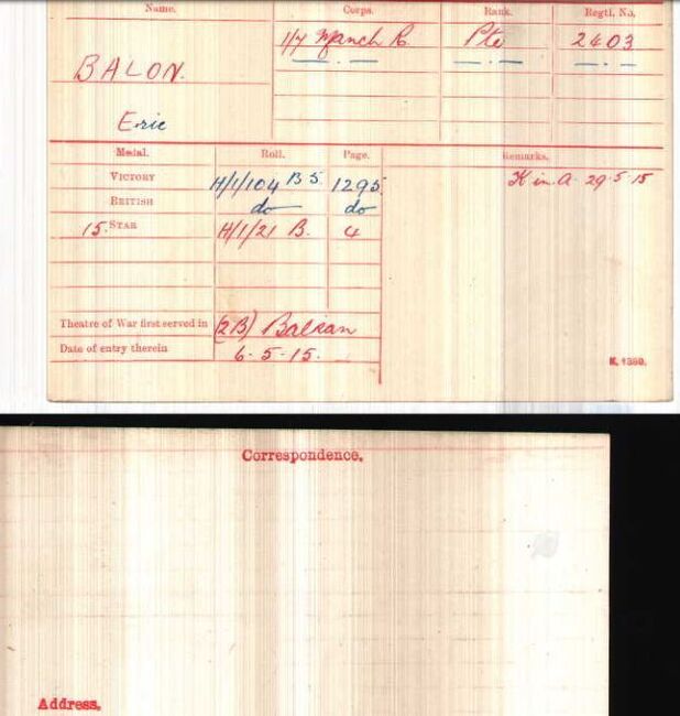 Medal card