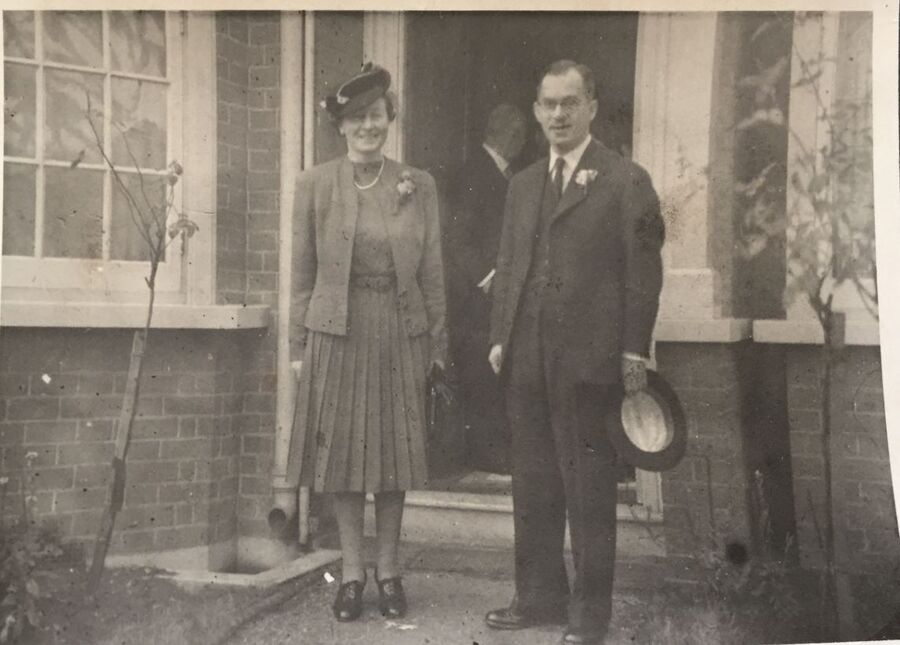 Doris and Simon on their wedding day