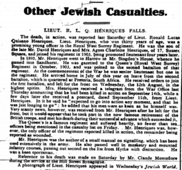 Commemoration in Jewish Chronicle