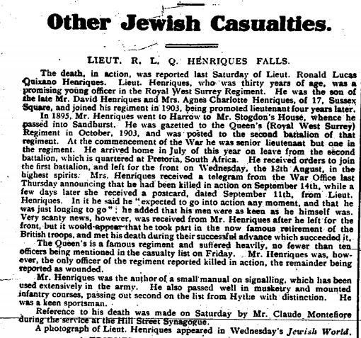 Commemoration in Jewish Chronicle