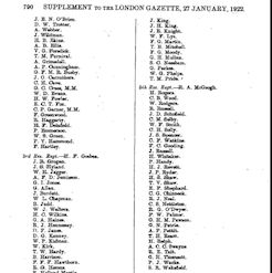 London Gazette 1922