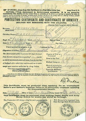 Protection Certificate and Certificate of Identity 