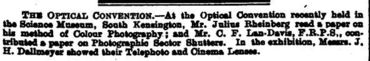 The Optical Convention - 12/07/1912